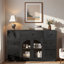 Buffet avec 2 portes, 7 tiroirs et tablette réglable-1046286161