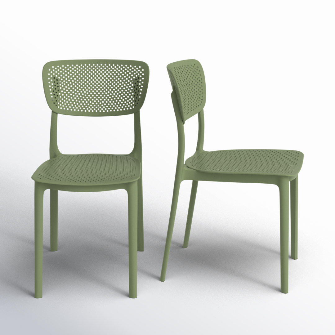 Farrah Outdoor Stacking Dining Side Chair (Set of 2) AllModern 