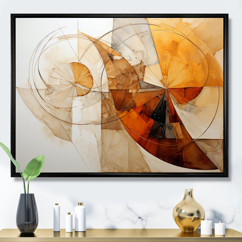 Gajala Earthly Tones II, reproduction d'art sur toile, H 34 po x l 44 po x P 1,5 po, Cadre flottant noir