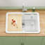 Évier de cuisine en céramique réfractaire à une cuve, blanc, 68,6 cm (L) x 48,3 cm (l), à encastrer sous plan, pour cuisine et buanderie, avec 4 accessoires personnalisés
