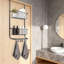 Organisateur de rangement de douche à suspendre au-dessus de la porte avec rangement à 2 niveaux avec 6 crochets - Tablette réglable pour la salle de bain, la chambre à coucher, le garde-manger et le placard - 11,8 po x 5,1 po x 24,2 po - Noir-1647027123