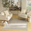 Tapis d'intérieur moderne ivoire argenté 5 pi x 7 pi Nourison-117659663