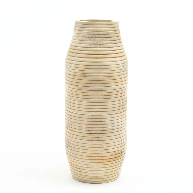 Vase décoratif en bois 1pc pour salon - 7X18
