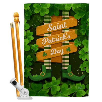Double Sided 40'' H x 28'' W Polyester St. Patrick's Day Flag Set
