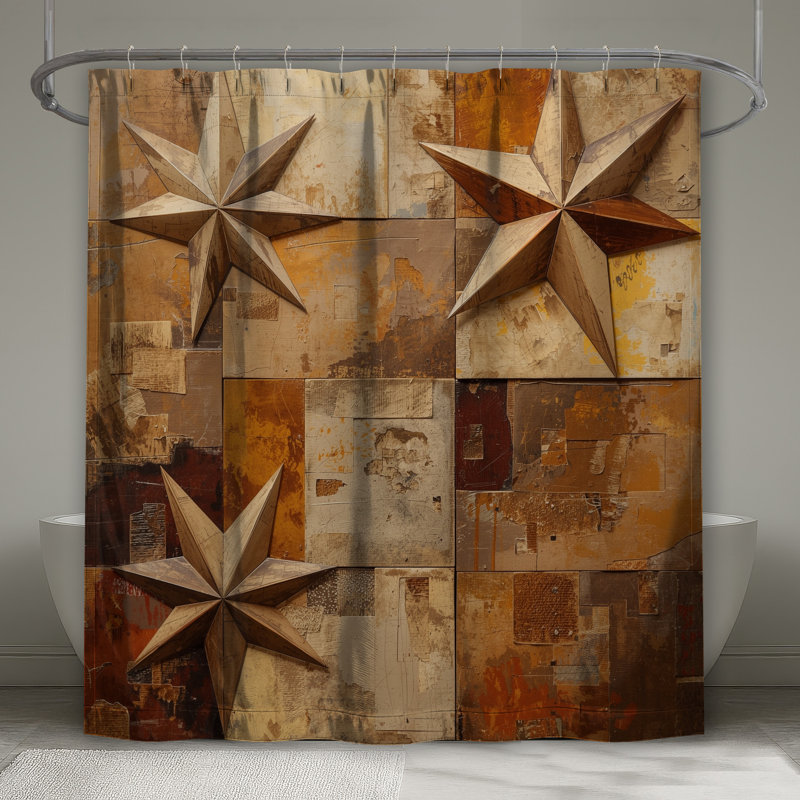 Rideaux de douche Rustic Star, L 70 po x H 84 po