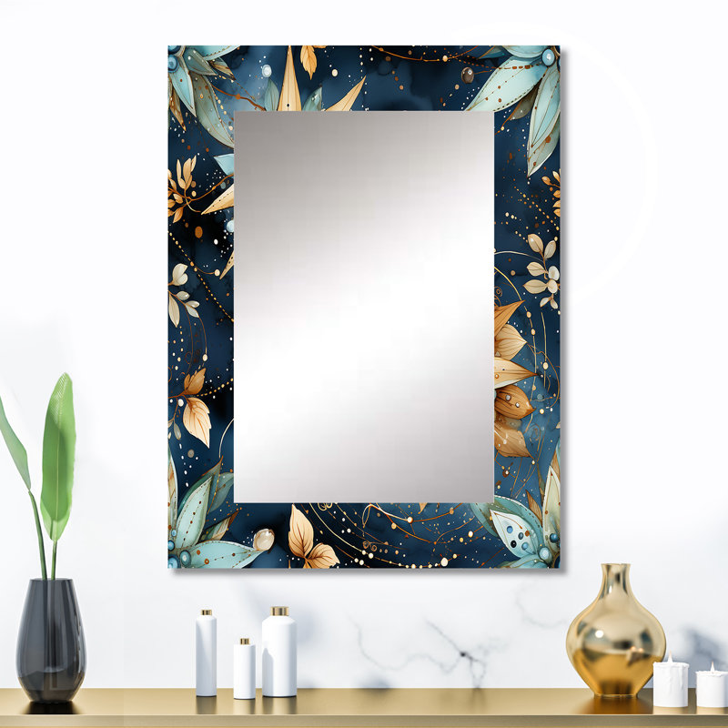 Pratiksha - Blue Wall Mirror Decor, 32 po x 24 po