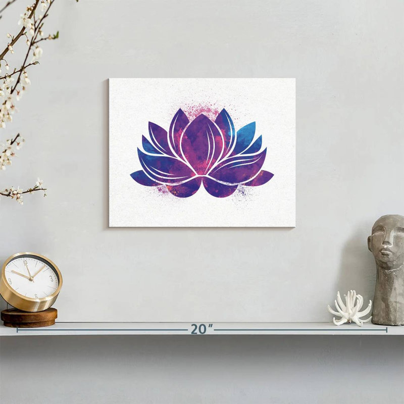 Silhouette de lotus mauve, H 8 po x l 10 po x P 1 po
