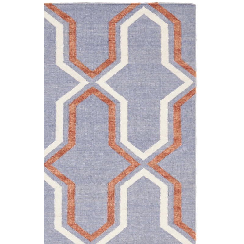 Tapis en laine / coton tissé à la main à plat Rodgers - mauve / orange, Rectangle 2 pi 6 po x 4 pi