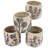 4 Gray Sand And Cement Planters, Brown Botanical Patterns, Bohemian Room Decor Planter , Traits, Interior