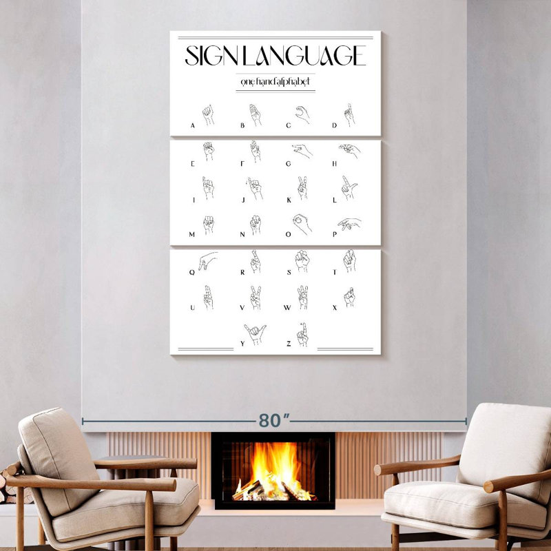 Keiri Sign Language Chart, 74" H x 48" W
