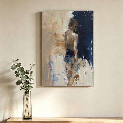 Abstract woman back view painting poster