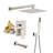 10 Inch Rain Shower Tub and Shower System with Handheld Shower Pressure Balanced Valve and Tub Spout in Brushed Nickel-130489584
