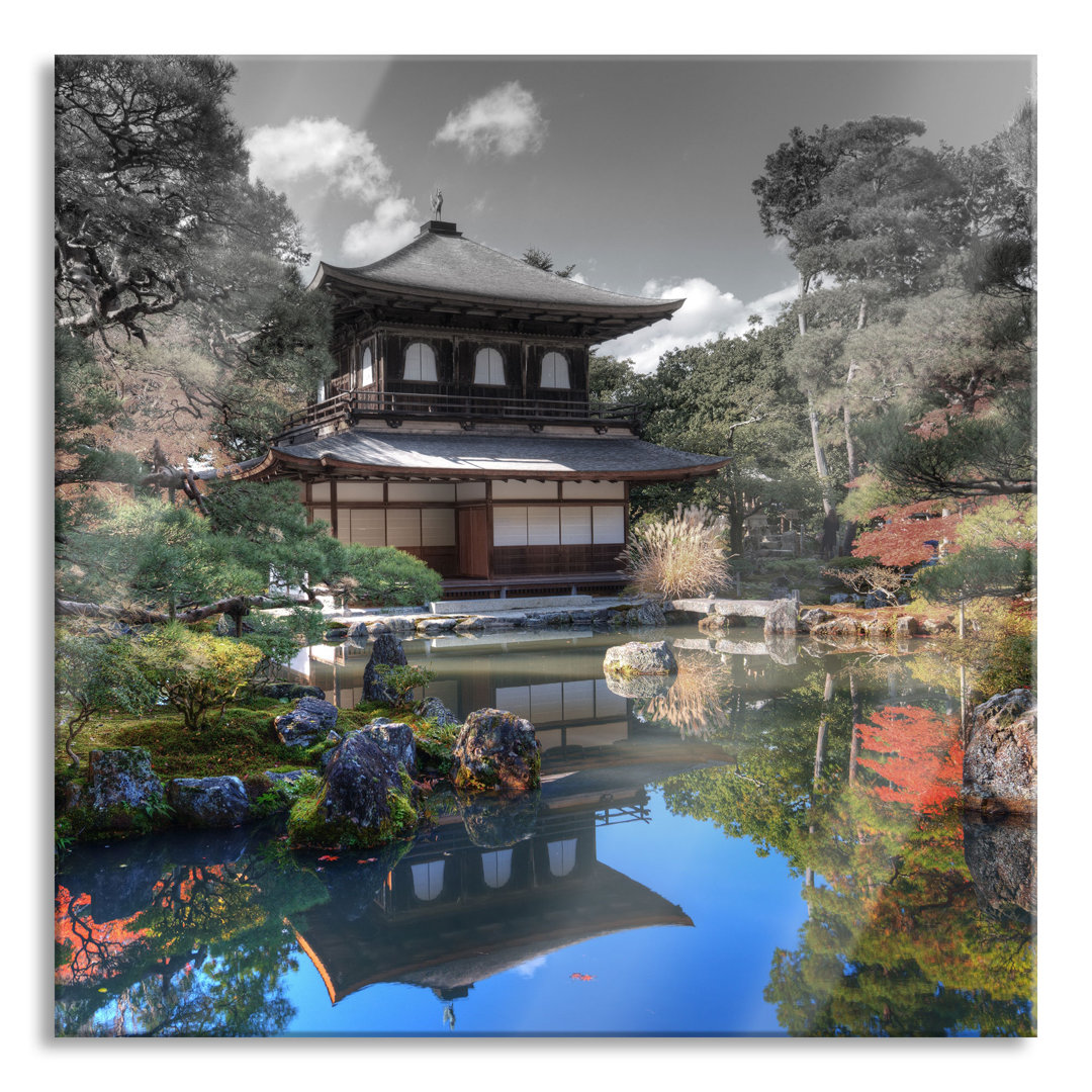 Ungerahmtes Foto auf Glas "Ginkaku-ji Temple in Kyoto"