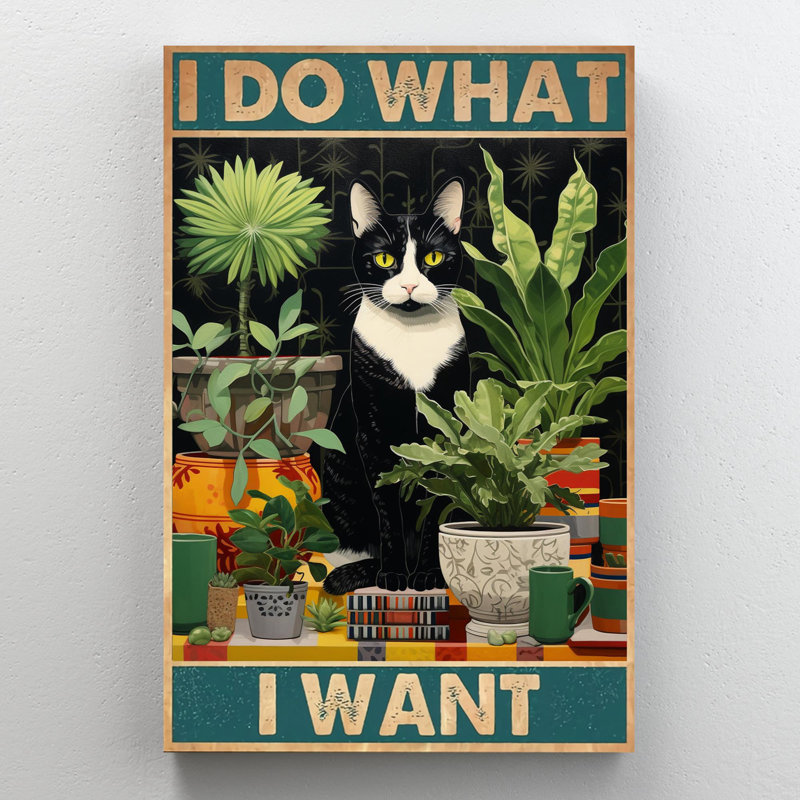 «Tuxedo Cat I Do What I Want - 1 pièce», L 16 po x H 20 po