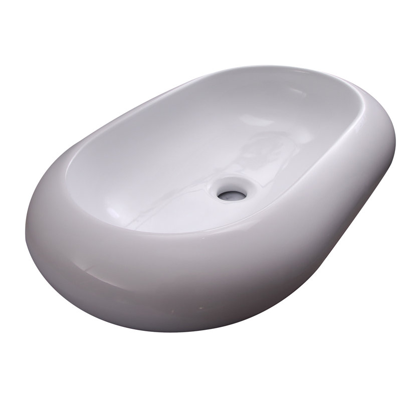 Lavabo de salle de bain vasque ovale en porcelaine vitreuse Holten