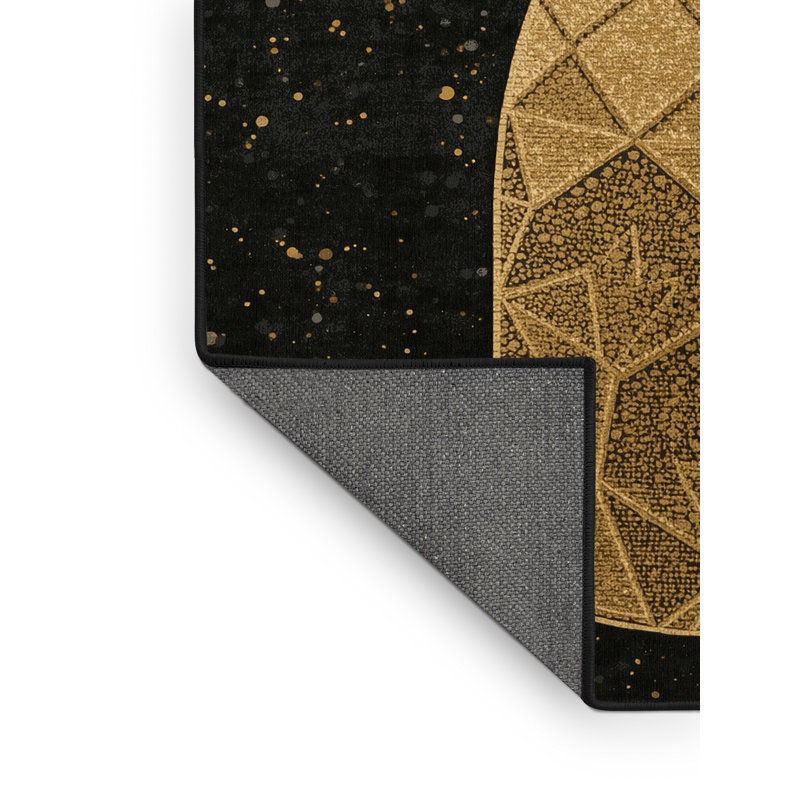 Soft Plush Escarcega New Years Modern & Contemporary Abstract Area Rug in Green – Black Binding, 2x4