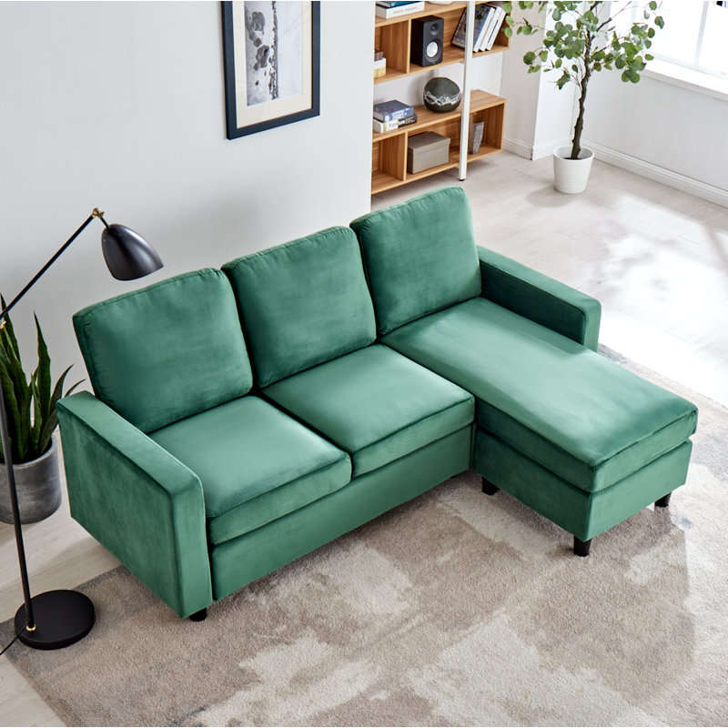 Bilski 3 Seater Velvet Sofa & Chaise