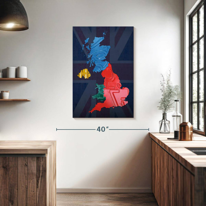 Aliaz UK Map, 39" H x 26" W
