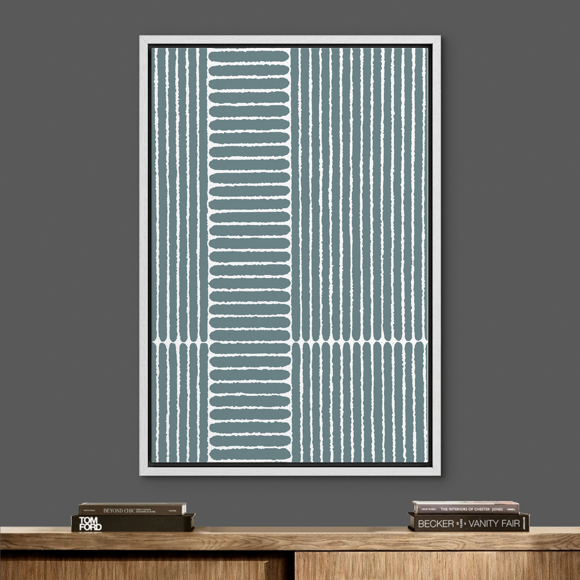 SIGNLEADER Corrigan Studio Framed Canvas Print Wall Art Green Line Art ...