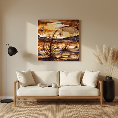Art mural en métal noir Southwestern Plants Tumbleweed 195