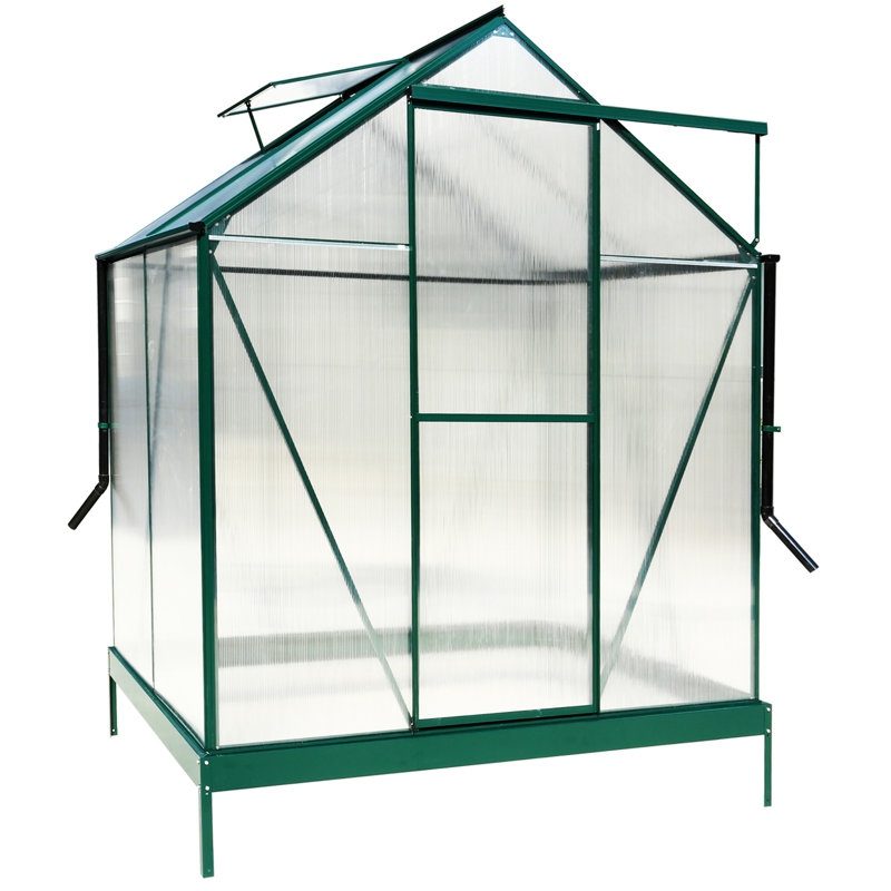 Serre en polycarbonate, H 96,8 po x l 75,2 po x P 51,2 po, Vert