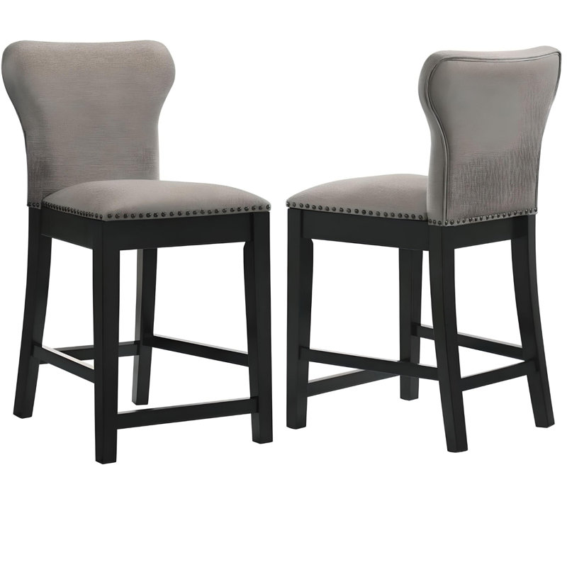 Upholstered Counter Stool with Solid Wood Frame, Bar Stool (29.72” Seat Height)