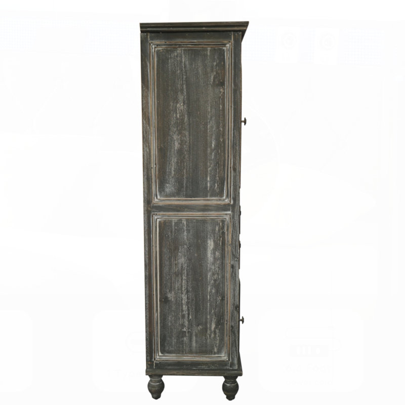 Armoire de rangement Farmhouse Tall, Noir/gris