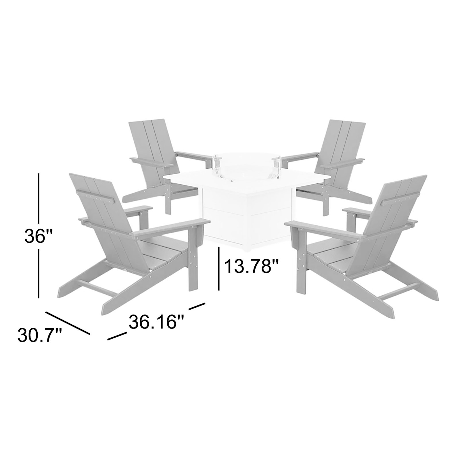 4-Person Patio Seating Group, Slate Gray