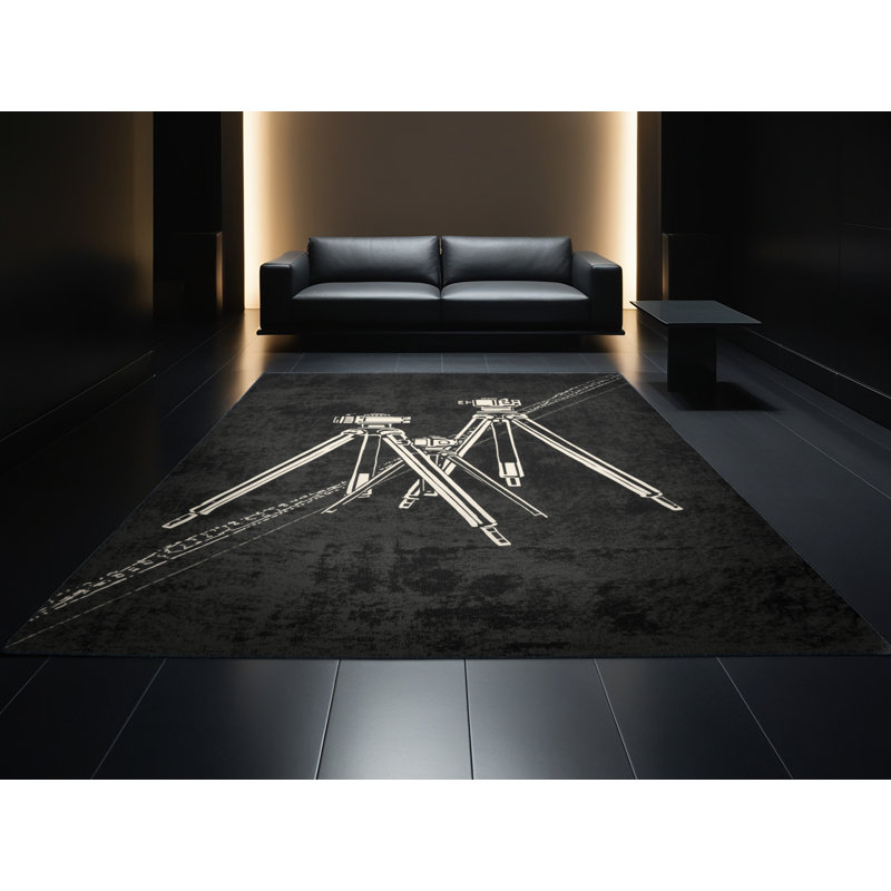 Tapis à motif géométrique moderne et contemporain à poils longs Soft Soft, 5 x 7