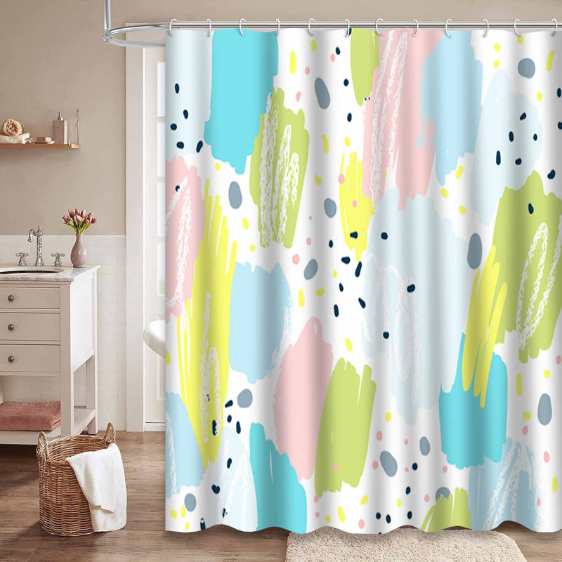 Rideau de douche avec 12 crochets, L 72 po x l 84 po