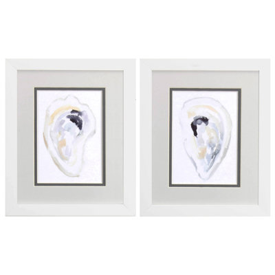 Oyster Shell - ensemble de 2 peintures encadrées