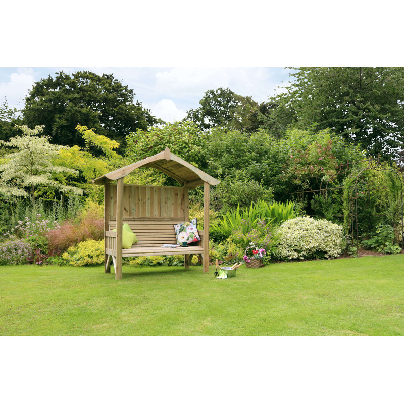 O'Donohue 207cm W x 55cm D Solid Wood Arbour with Bench in Natural