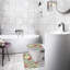 Ensemble de 2 tapis de bain roses et roses à motif floral Shabby Chic