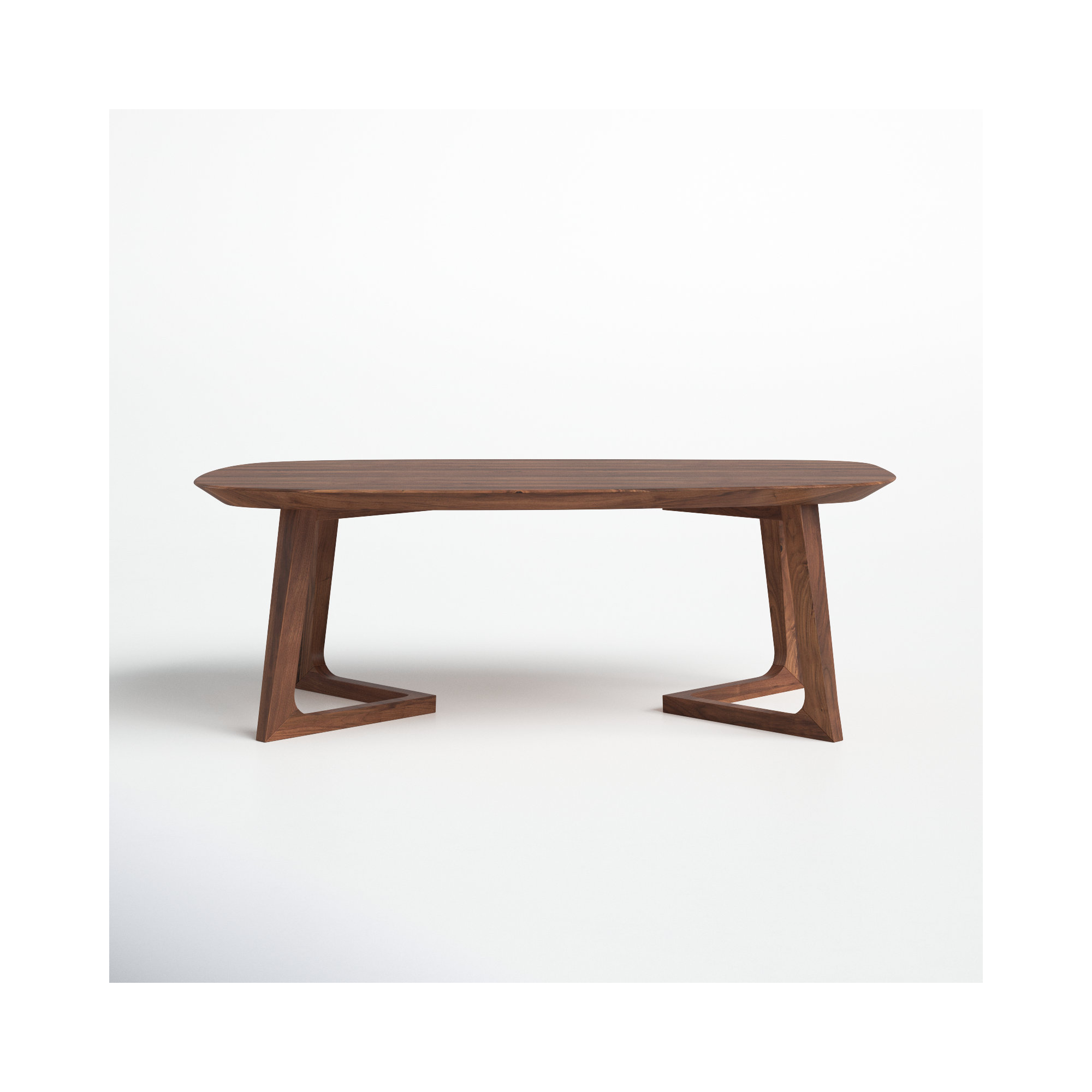 Fischer Solid Wood Coffee Table, Walnut, 14.75" H x 42" L x 27.5" W