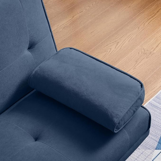 Futon rembourré Weissport 65, Bleu