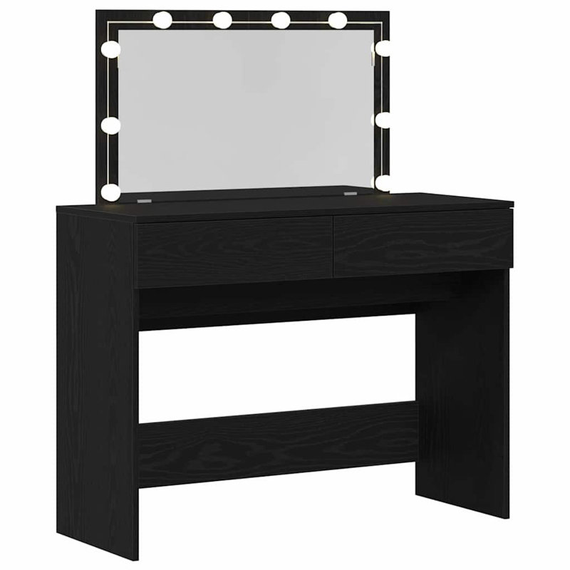 Dressing Table with Mirror, Black