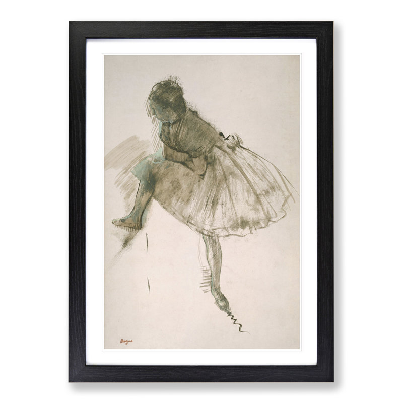 Study of a Ballet Ballerina Dancer Vol.2 by Edgar Degas - Framed Print, Black Framed, 65cm H x 48cm W x 2cm D