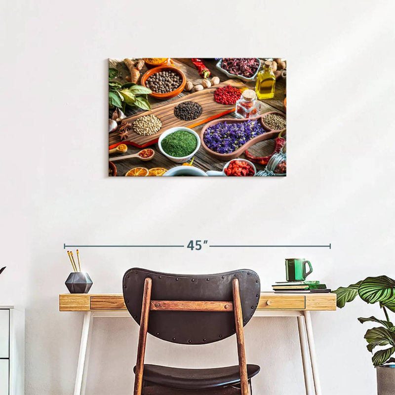 Yarlin Rustic Kitchen Herbs And Spices, 20" H x 30" W
