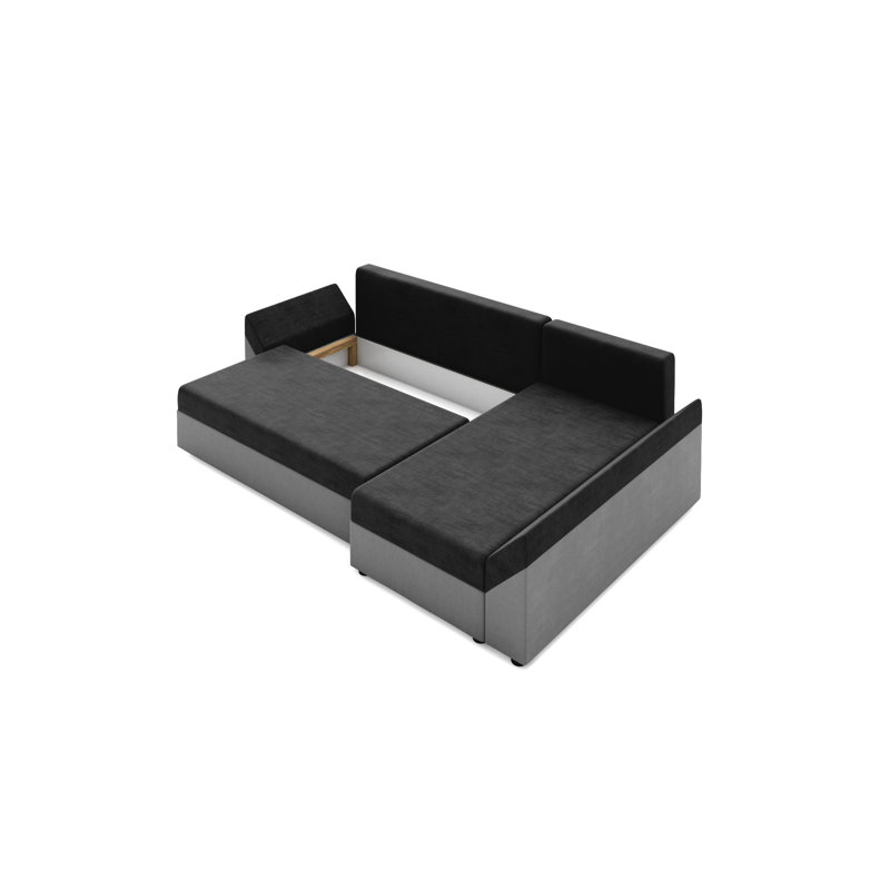 Simperta 3 Seater Corner Sofa , Right -sided, Black/Dark gray - Rainbow15/Rainbow27