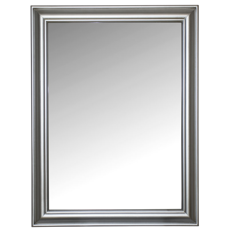 Lemoine Wood Flach Wall Mirror, 82cm H x 62cm W, Silver