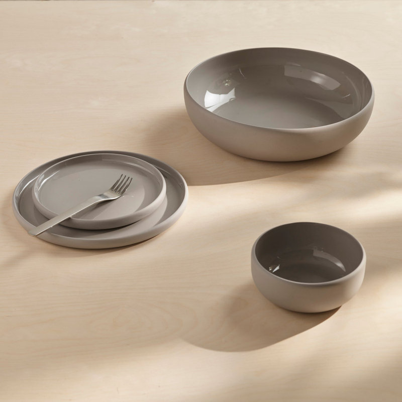 Porcelain Pasta Bowl, Gray