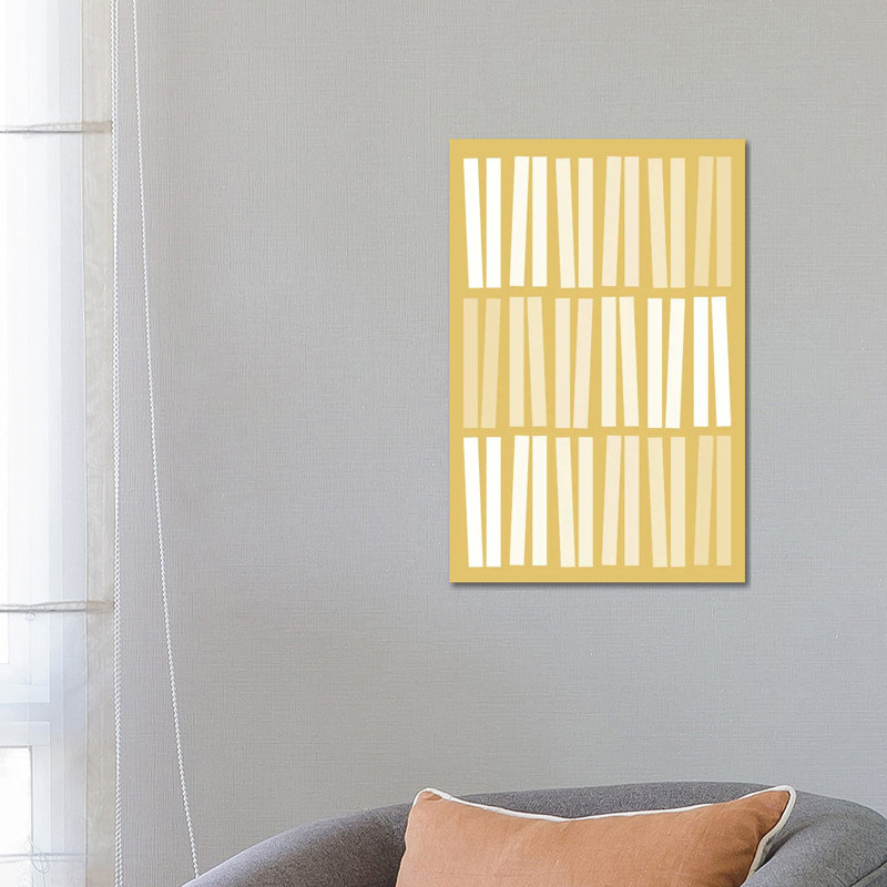 Mid Century Dancing Bars In Mustard by Blursbyai - Wrapped Canvas Gallery-Wrapped Canvas Giclée, 66.04 cm H x 45.72 cm W