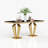 Leeanna Faux Marble Top Metal Base Dining Table-1068390414-1068390413