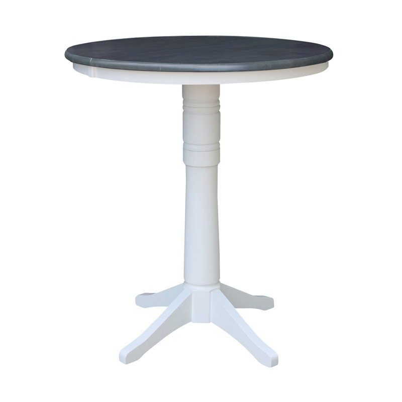 Ileia Extendable Solid Wood Dining Table, Heather Gray/White