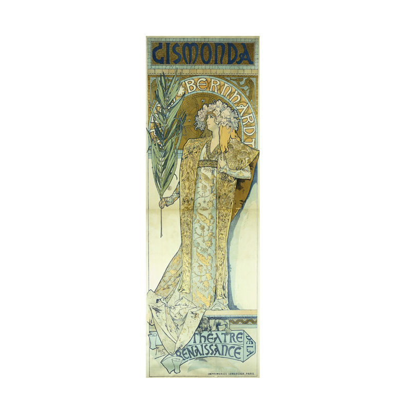 Art sur toile d'Alphonse Marie Mucha Gismonda, C.1894, H 24 po x l 8 po