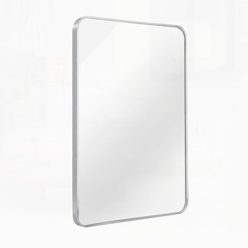 Miroir mural 24 po x 36 po pour salle de bain, 36" x 24", Argent argent