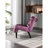 Modern Purple Velvet Leisure Chair With Piped Edge And Comfortable For Bedroom Dining Room - Stylish Decor Upholstered Foam Filled Seat Simple Assembly-1100290739
