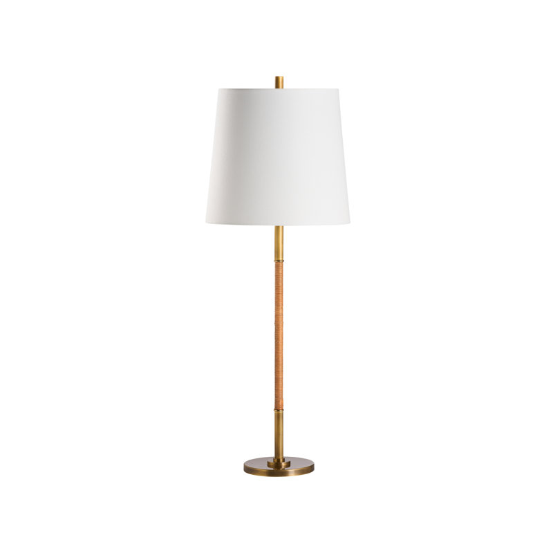 Amelia Rattan Lamp - Aged Brass, Antique Brass/Brown