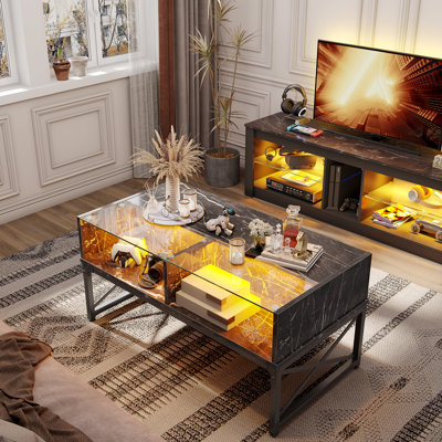 Table basse en verre avec rangement Northborough