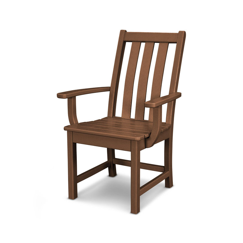 POLYWOOD Vineyard Dining Arm Chair, Teak